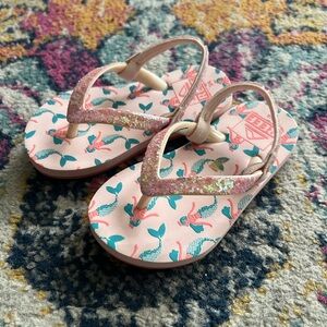 Brand new reef flip flops mermaid and sparkles
